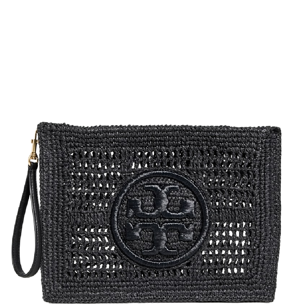 TORY BURCH Ella Crochet Pouch ブラック ELLA CROCHET POUCH – Yarid's Shoes