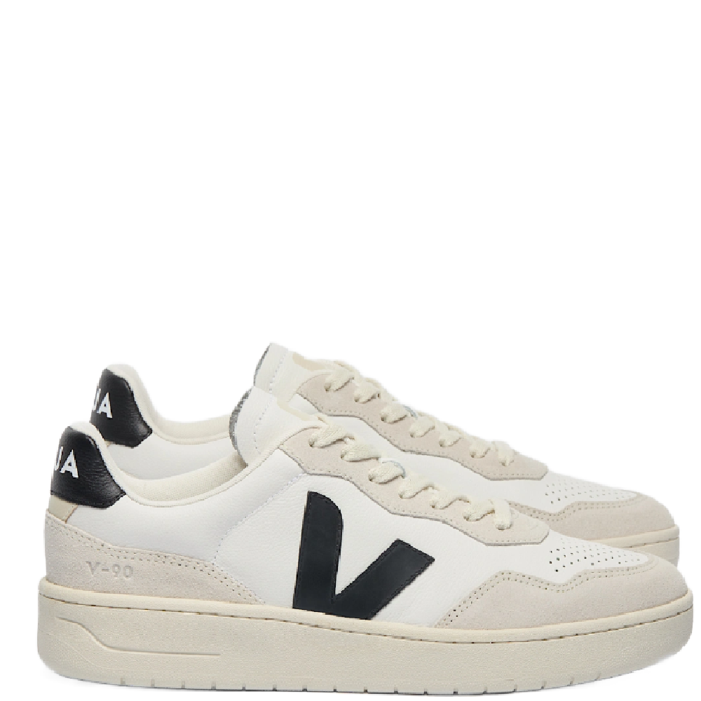V-90 LEATHER WHITE/BLACK – Yarid's Shoes