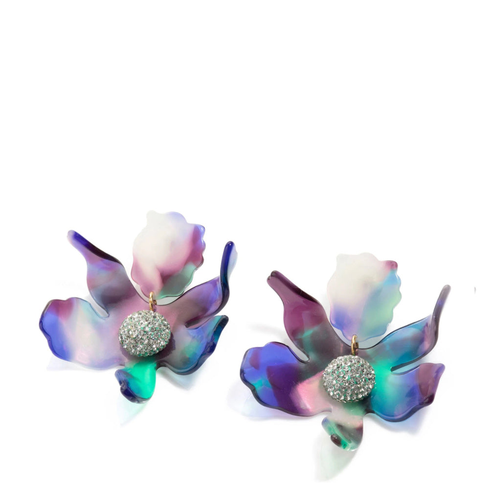crystal lily flower CRYSTAL LILLY EARRINGS – Yarid's Shoes