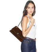 KIRA SUEDE SHOULDER BAG COCOA
