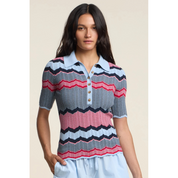 ROSELLE ZIGZAG STRIPE POLO