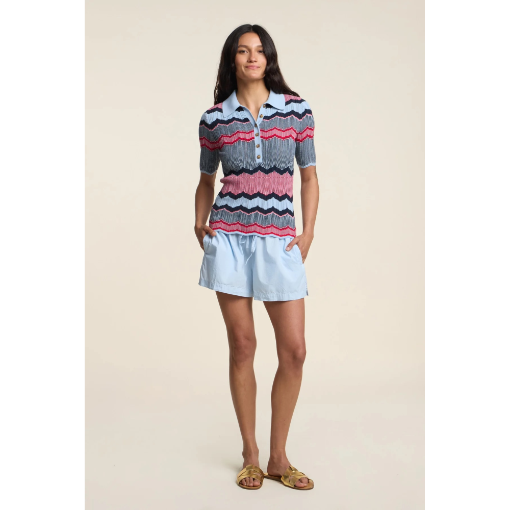 ROSELLE ZIGZAG STRIPE POLO