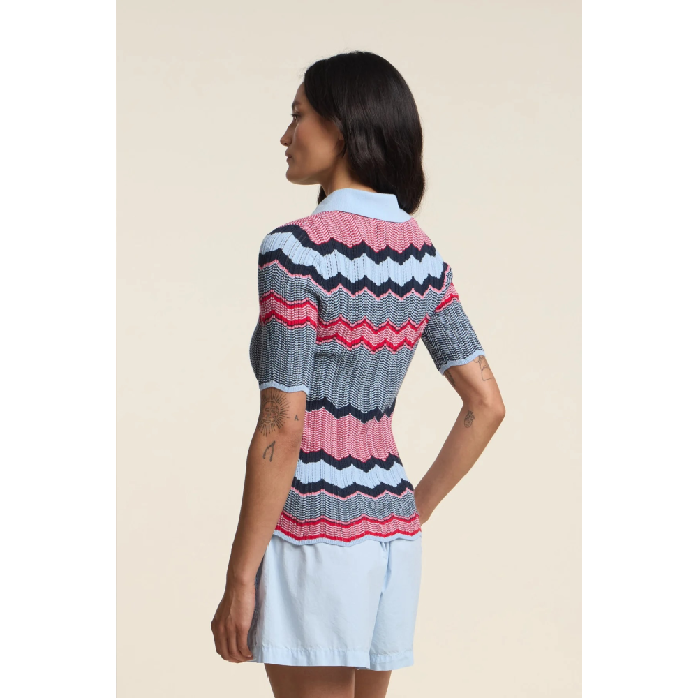 ROSELLE ZIGZAG STRIPE POLO