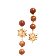 WOOD SUN EARRING