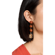 WOOD SUN EARRING