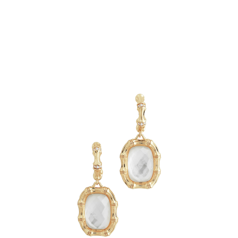 BAMBOO STONE DROP EARRINGS
