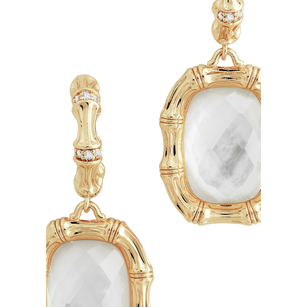 BAMBOO STONE DROP EARRINGS