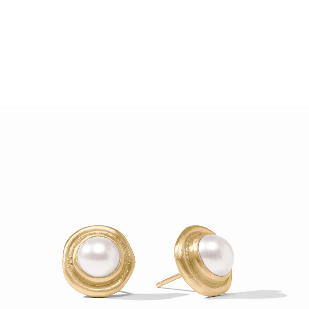 WAVE STONE STUD PEARL