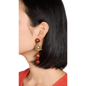 WOOD SUN EARRING