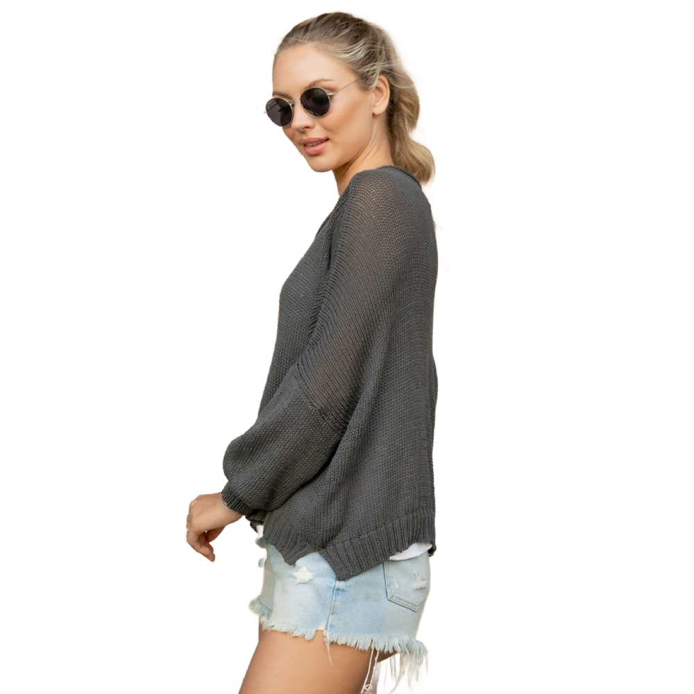 BISOUS CHARCOAL SWEATER