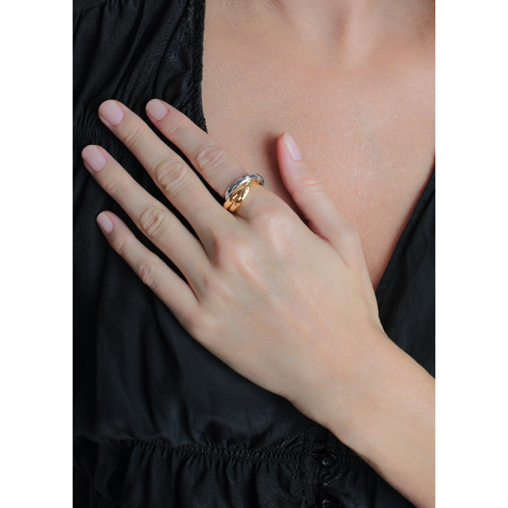 FARRIER MIXED METAL TRIPLE RING