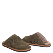 FALLON FRINGE MULE OLIVE