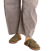 FALLON FRINGE MULE OLIVE