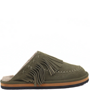FALLON FRINGE MULE OLIVE