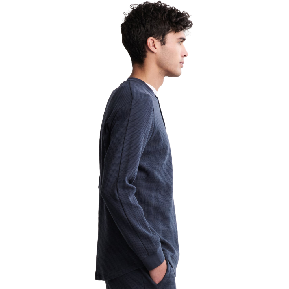MEN'S WAFFLE HENLEY INDIGO