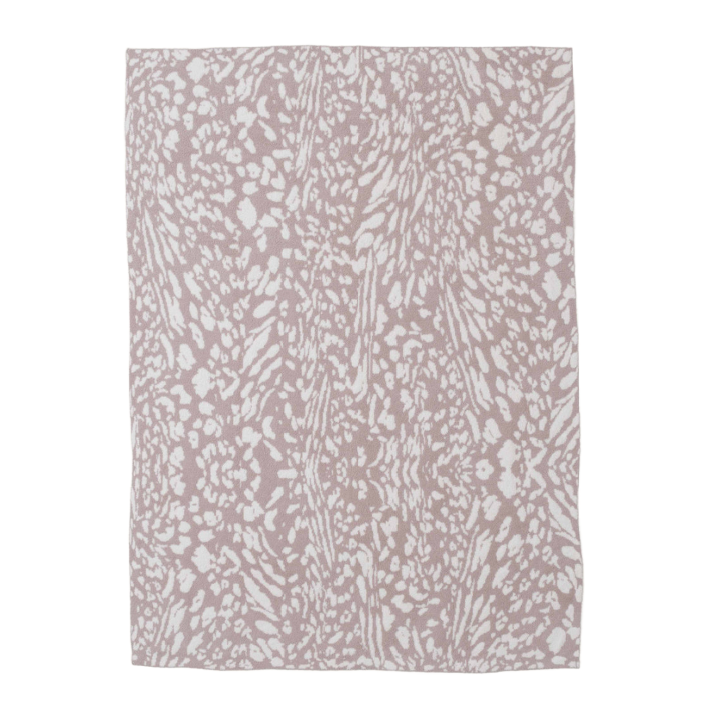 LEOPARD THROW MAUVE