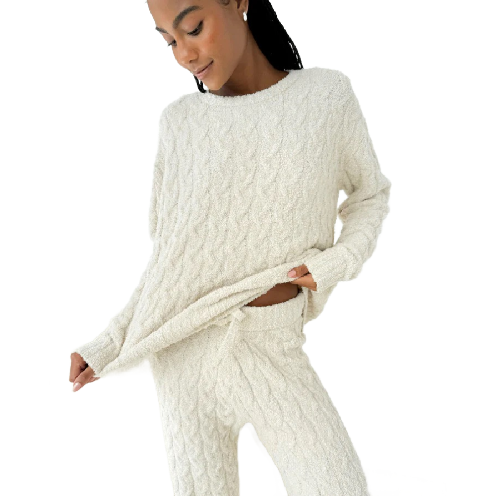 IVORY CABLE SWEATER SET