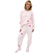 PINK MULTI HEART SWEATER SET