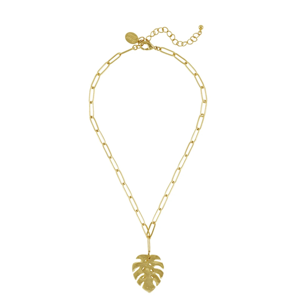 monstera leaf necklace Monstera Paperclip Necklace