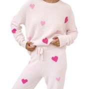 PINK MULTI HEART SWEATER SET