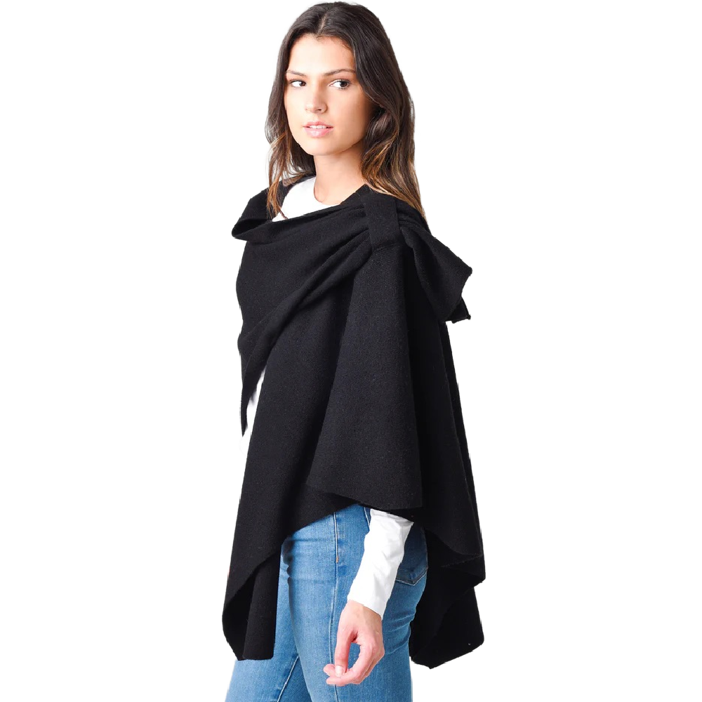 KNIT WRAP BLACK