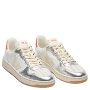 V-10 LEATHER WHITE/SILVER