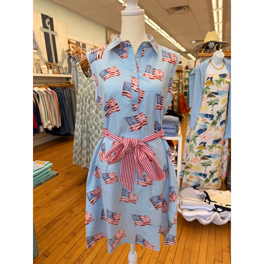 FLAG DRESS BLUE