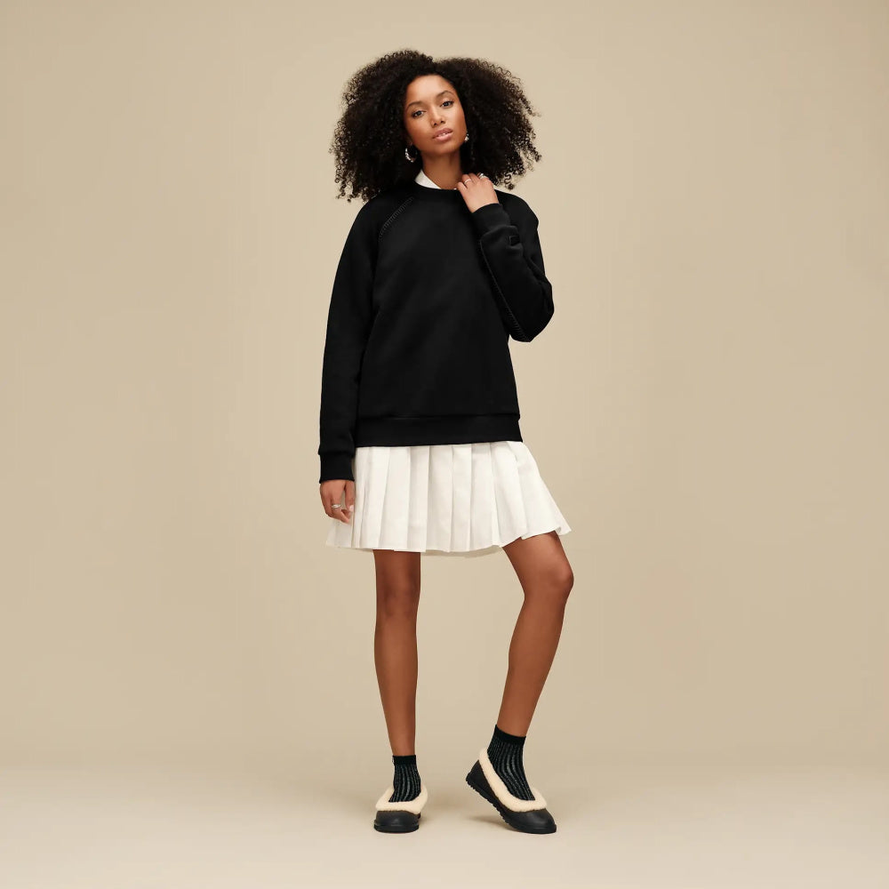 PLORA SHIMMER QUARTER SOCK BLACK