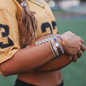 GAME DAY PURPLE YELLOW HAIR TIE BRACELET