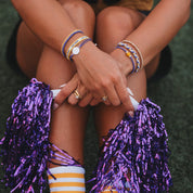 GAME DAY PURPLE YELLOW HAIR TIE BRACELET