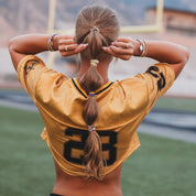 GAME DAY PURPLE YELLOW HAIR TIE BRACELET