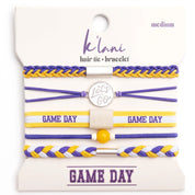 GAME DAY PURPLE YELLOW HAIR TIE BRACELET