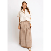 MAXI SKIRT GINGHAM TAN