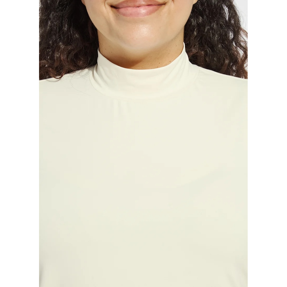 CLARA MOCKNECK ELBOW SLEEVE TOP CURVY
