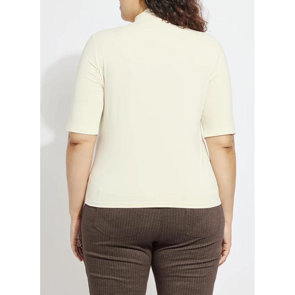 CLARA MOCKNECK ELBOW SLEEVE TOP CURVY