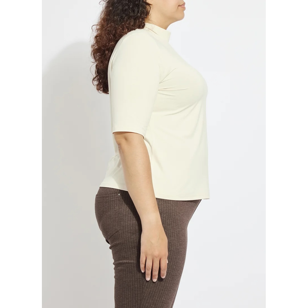 CLARA MOCKNECK ELBOW SLEEVE TOP CURVY