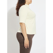 CLARA MOCKNECK ELBOW SLEEVE TOP CURVY