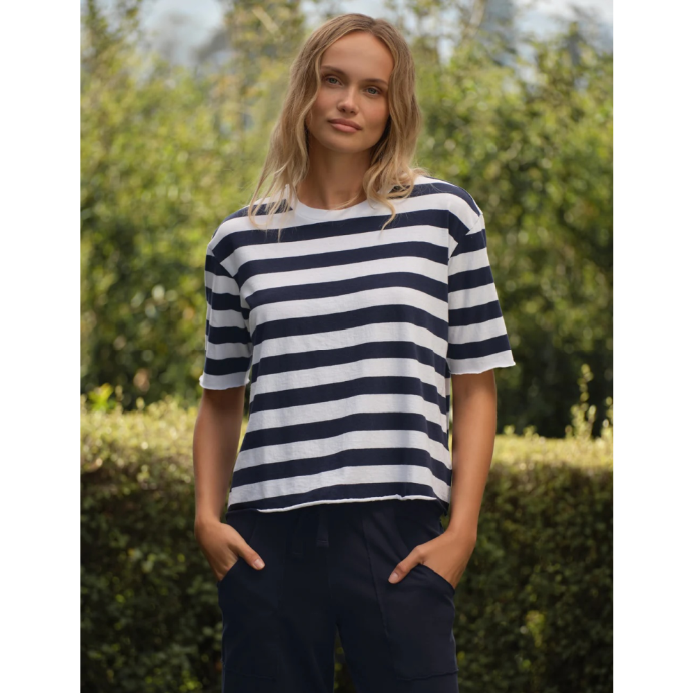 PERRY NYC CREWNECK TEE NAUTICAL STRIP