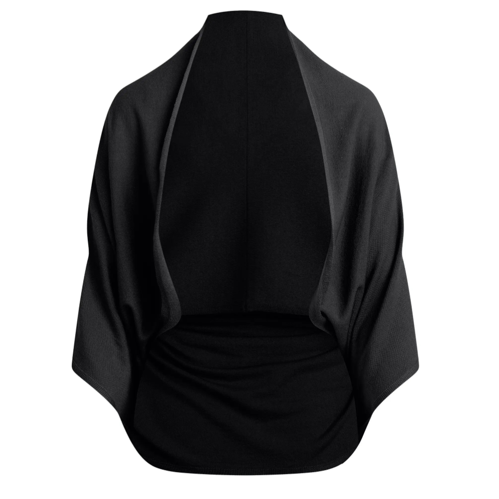 KNIT WRAP SCARF BLACK