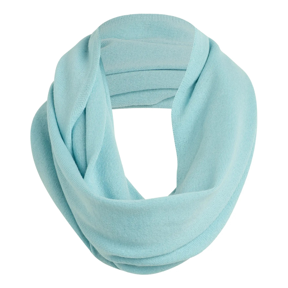 KNIT WRAP SCARF BLUE