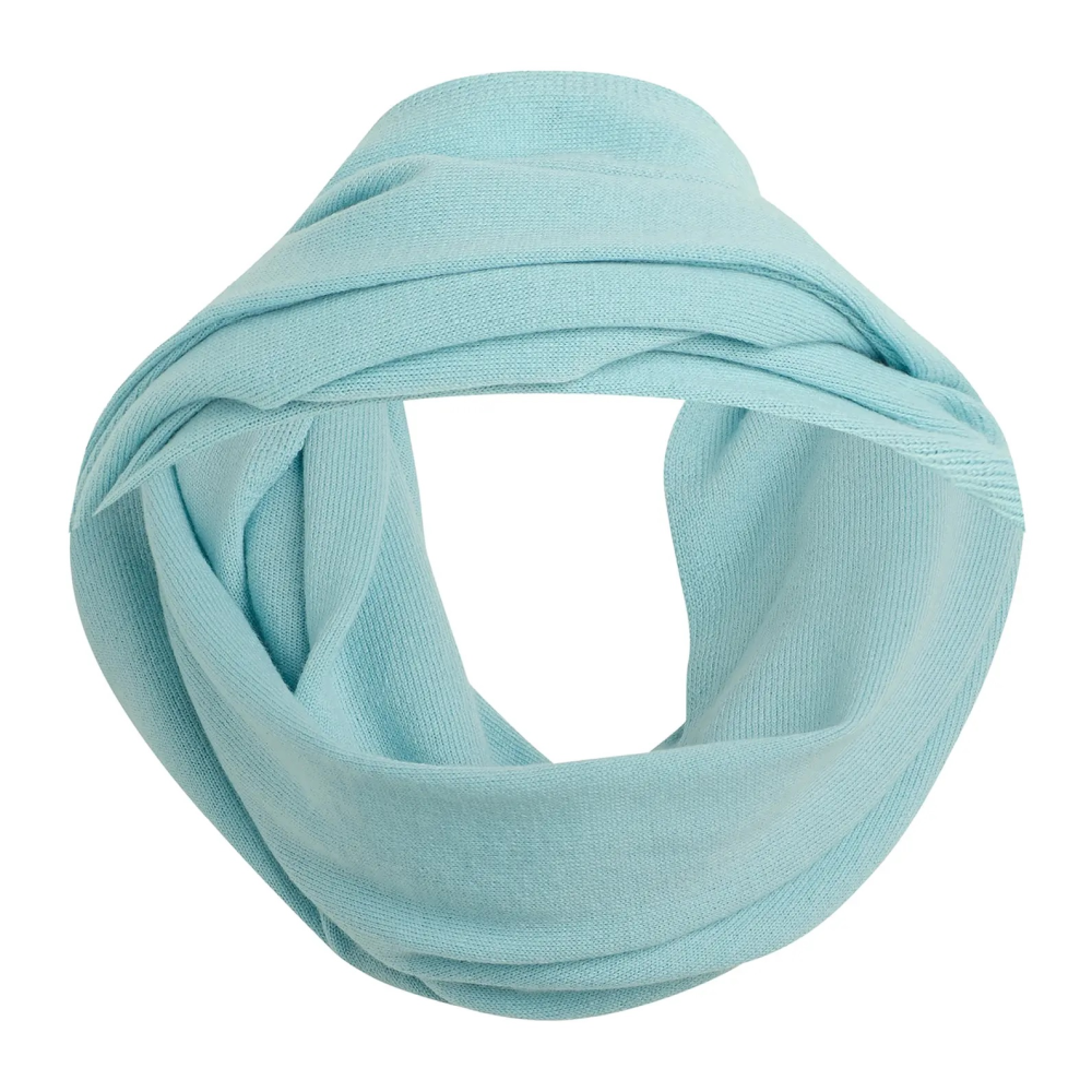 KNIT WRAP SCARF BLUE