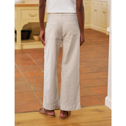 WEXFORD PATCH POCKET WIDE-LEG LINEN PANT