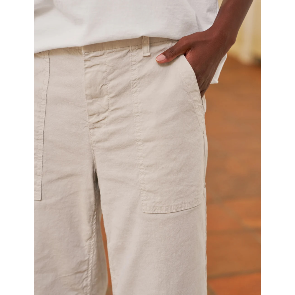 WEXFORD PATCH POCKET WIDE-LEG LINEN PANT