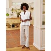 WEXFORD PATCH POCKET WIDE-LEG LINEN PANT