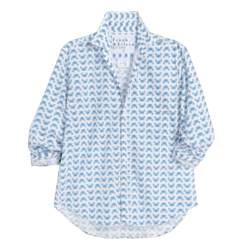 RELAXED BUTTON-UP SHIRT BLUE CRAB