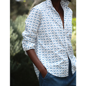 RELAXED BUTTON-UP SHIRT BLUE CRAB
