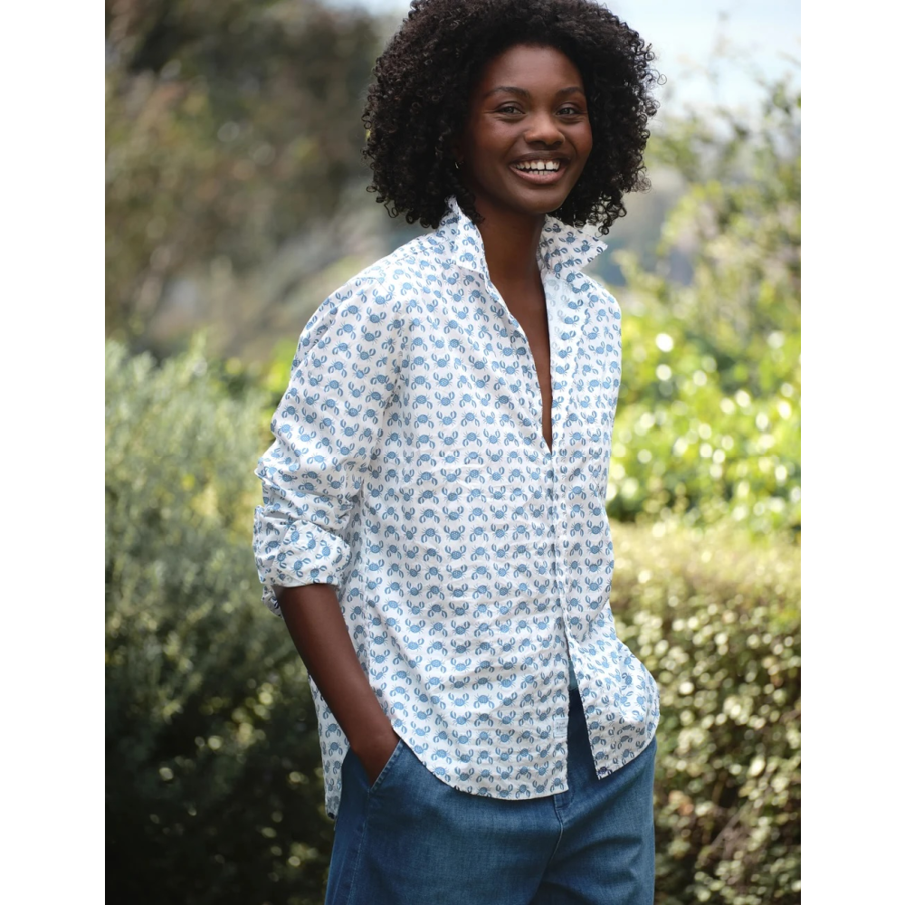 RELAXED BUTTON-UP SHIRT BLUE CRAB