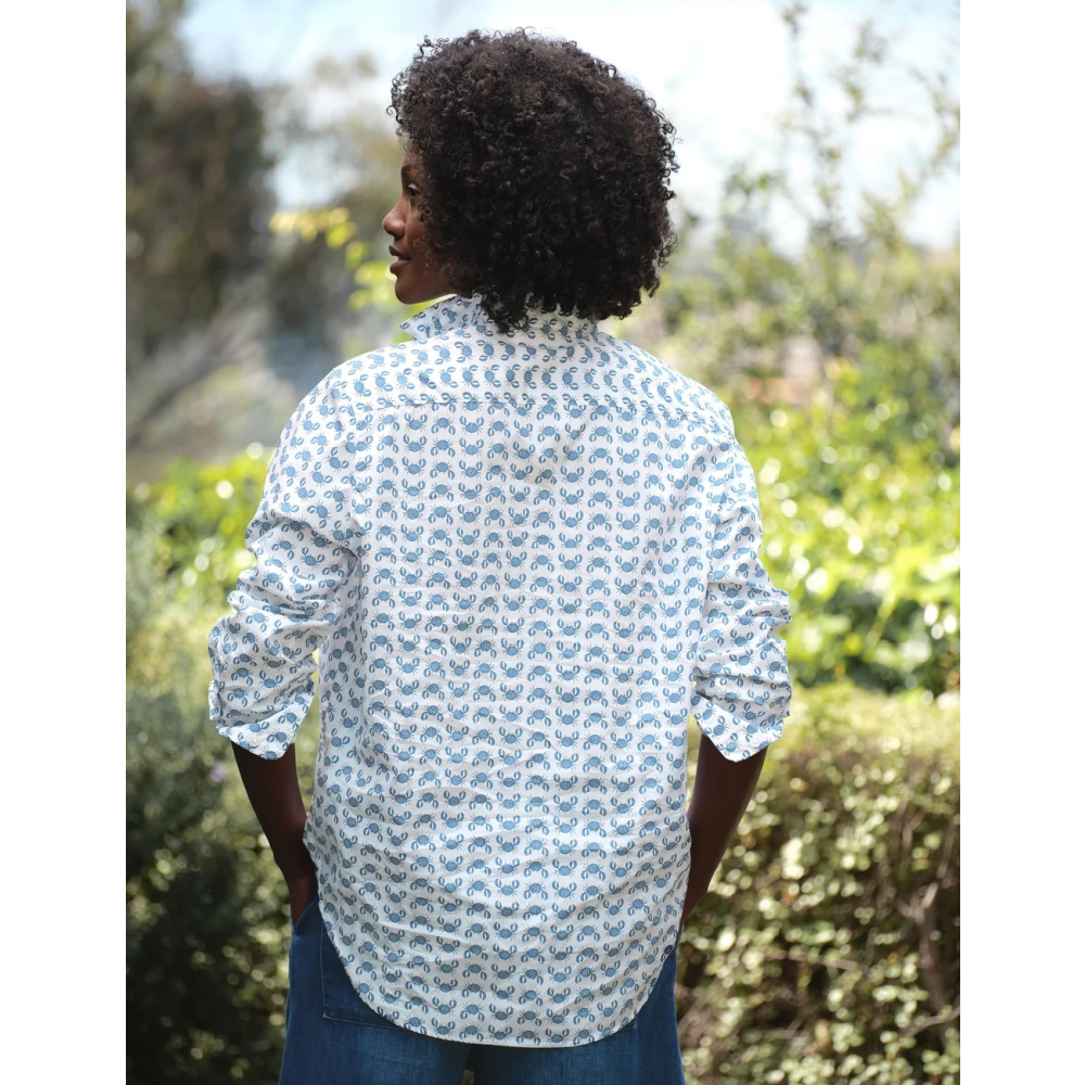 RELAXED BUTTON-UP SHIRT BLUE CRAB