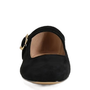 MICHAELA MARY JANE FLAT SUEDE BLACK