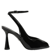 ESME PEEP TOE PUMP PATENT BLACK